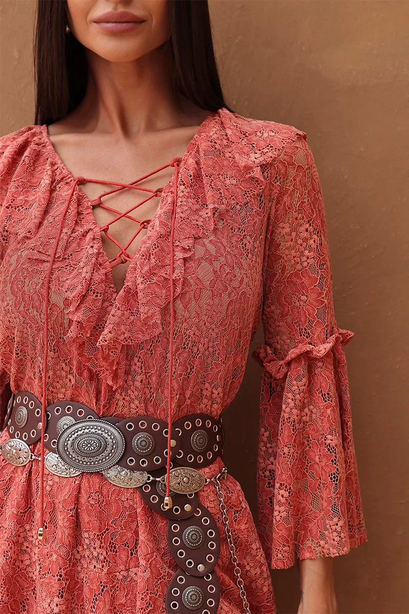 Dot Clothing - Short Dress Dot Clothing lace Goiaba - 2705ROSA Dot Clothing - Short Dress Dot Clothing lace Goiaba - 2705ROSA