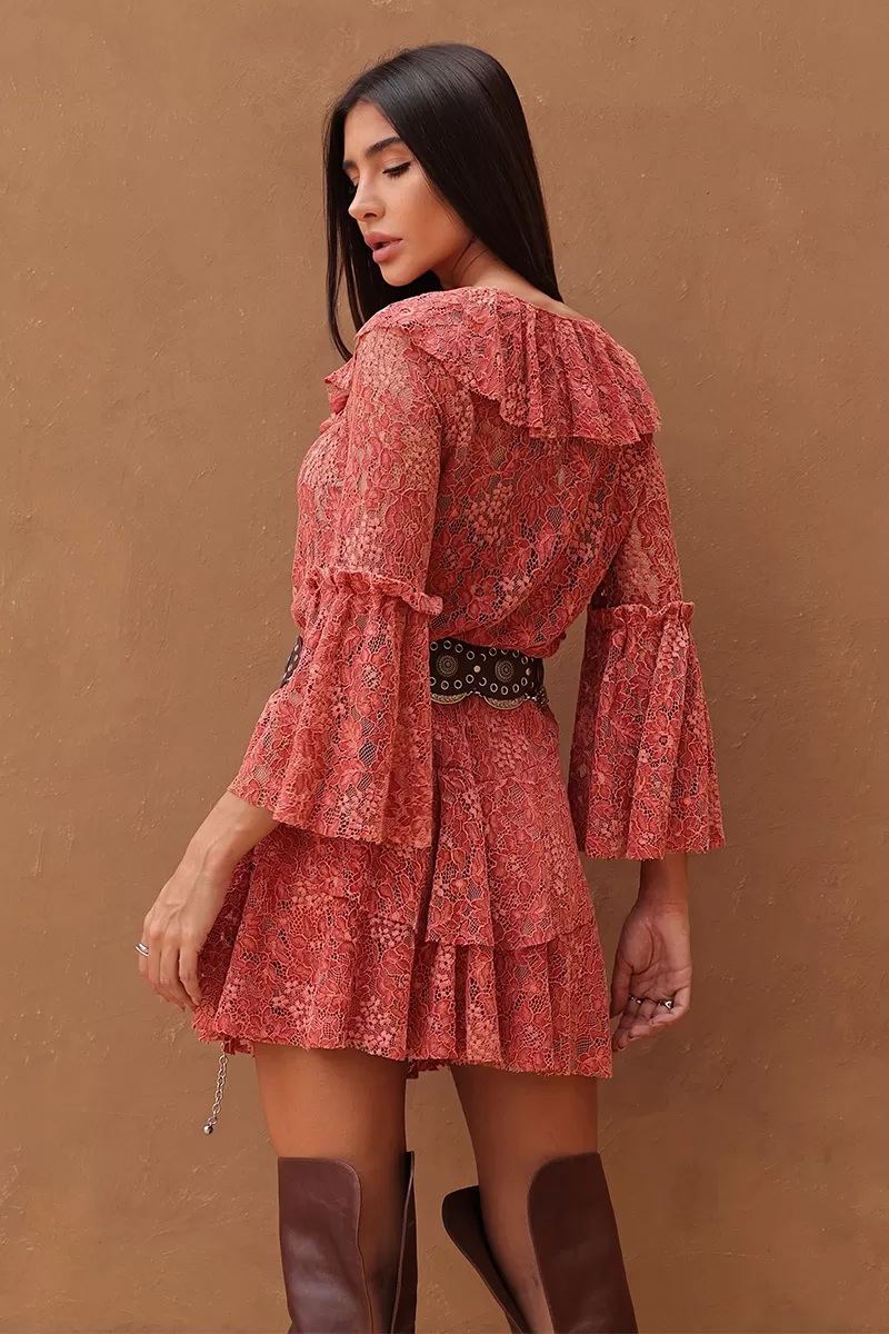 Dot Clothing - Short Dress Dot Clothing lace Goiaba - 2705ROSA Dot Clothing - Short Dress Dot Clothing lace Goiaba - 2705ROSA