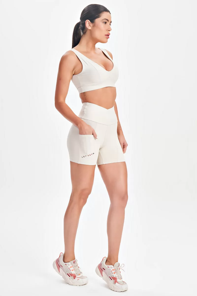 Lets Gym - Short Mellow Off White - 2615OFW