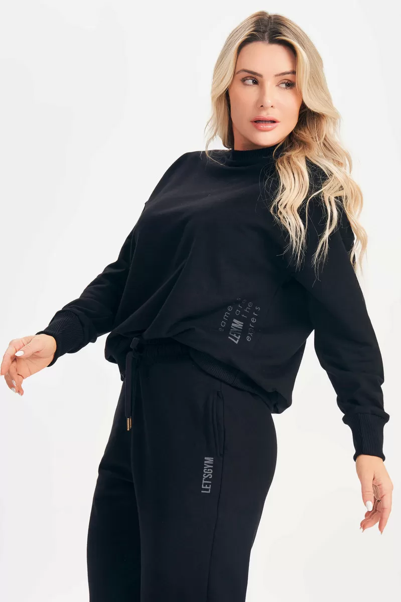 Lets Gym - Black Relax Blouse - 2632PT Lets Gym - Black Relax Blouse - 2632PT