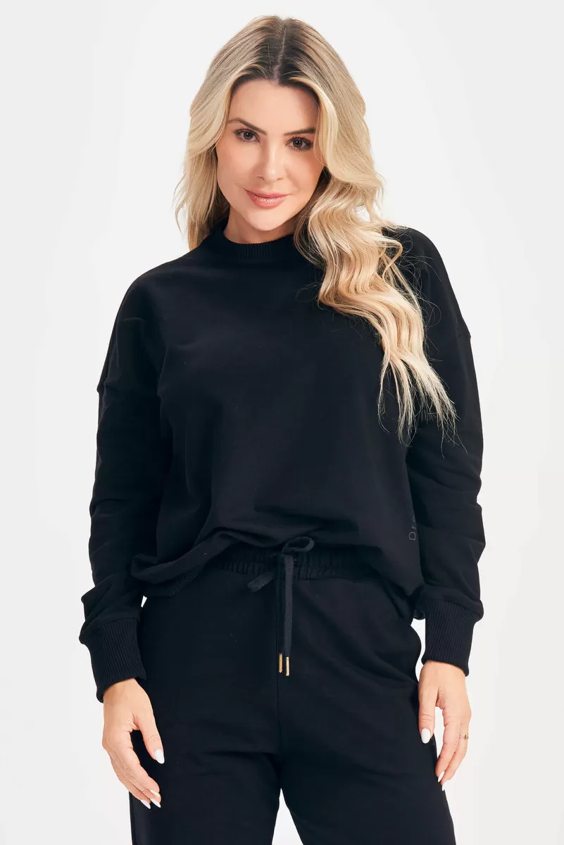 Lets Gym - Black Relax Blouse - 2632PT