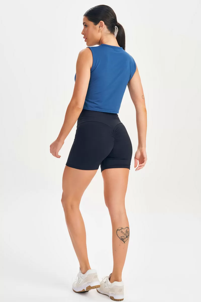 Lets Gym - Navy Blue Push Crop Top - 2664AZ Lets Gym - Navy Blue Push Crop Top - 2664AZ