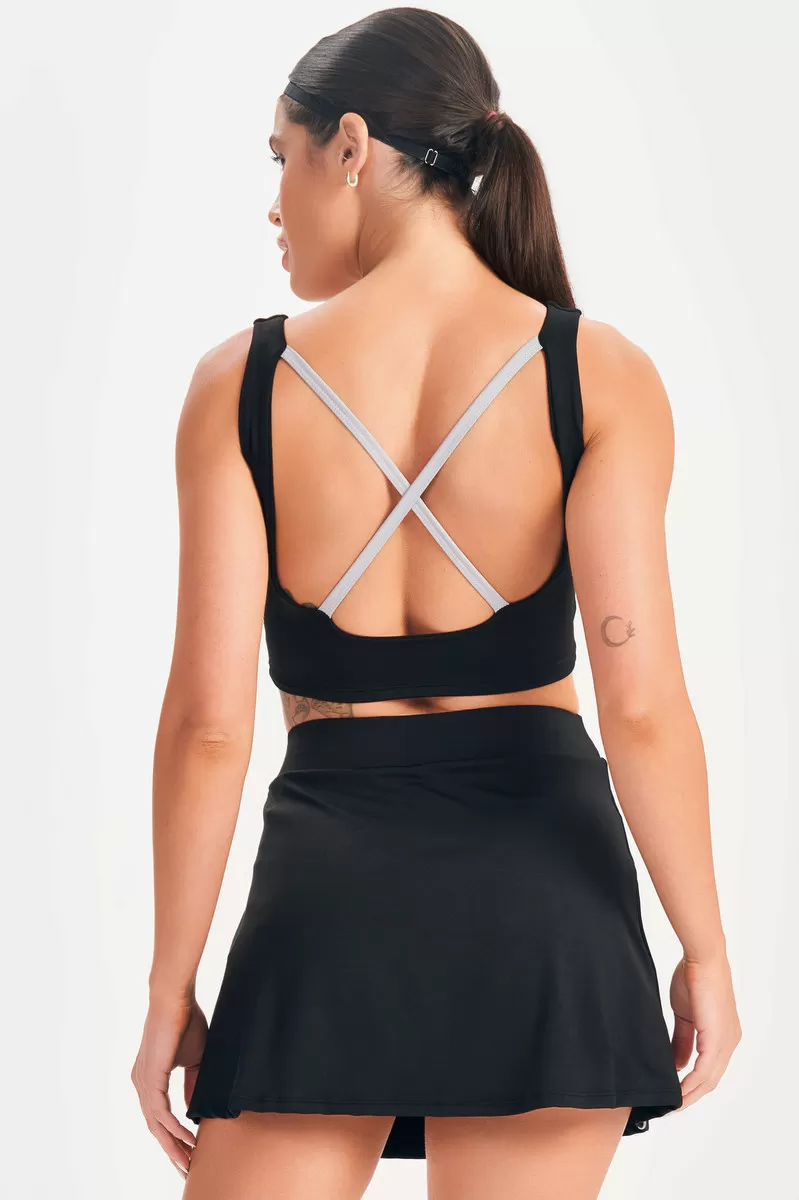 Lets Gym - Black Drop Shot Crop Top - 2684PT Lets Gym - Black Drop Shot Crop Top - 2684PT