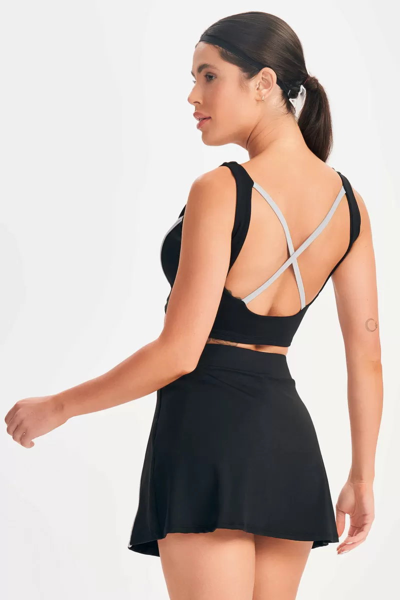 Lets Gym - Black Drop Shot Crop Top - 2684PT Lets Gym - Black Drop Shot Crop Top - 2684PT