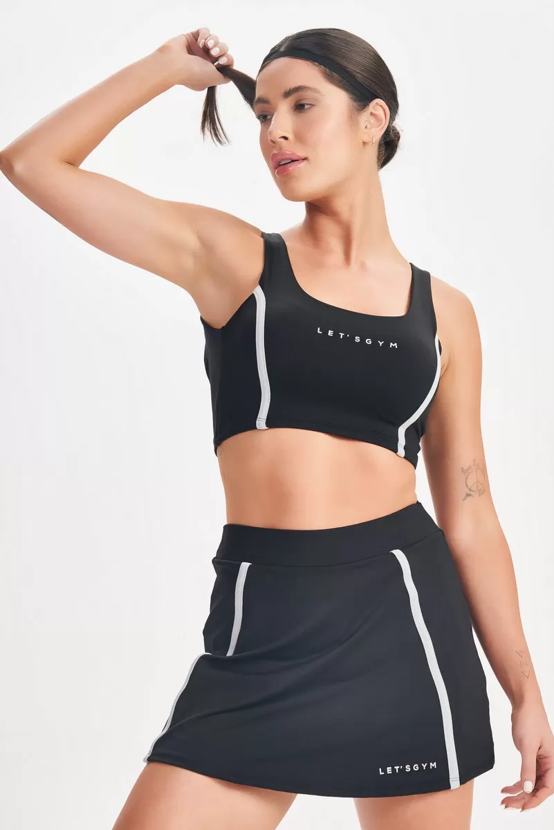 Lets Gym - Short Skirt Drop Shot Black - 2685PT Lets Gym - Short Skirt Drop Shot Black - 2685PT
