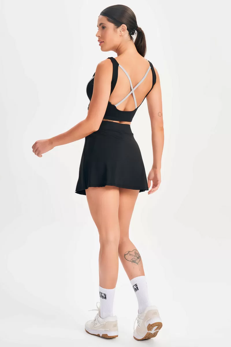 Lets Gym - Short Skirt Drop Shot Black - 2685PT Lets Gym - Short Skirt Drop Shot Black - 2685PT