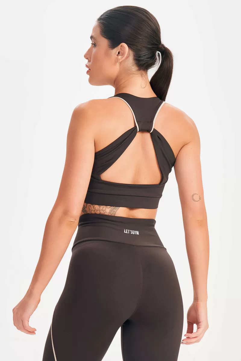 Lets Gym - Top Elastic Coffee - 2587CF Lets Gym - Top Elastic Coffee - 2587CF