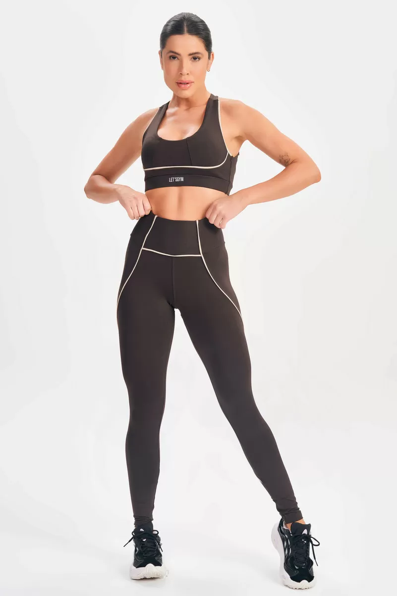 Lets Gym - Top Elastic Coffee - 2587CF Lets Gym - Top Elastic Coffee - 2587CF