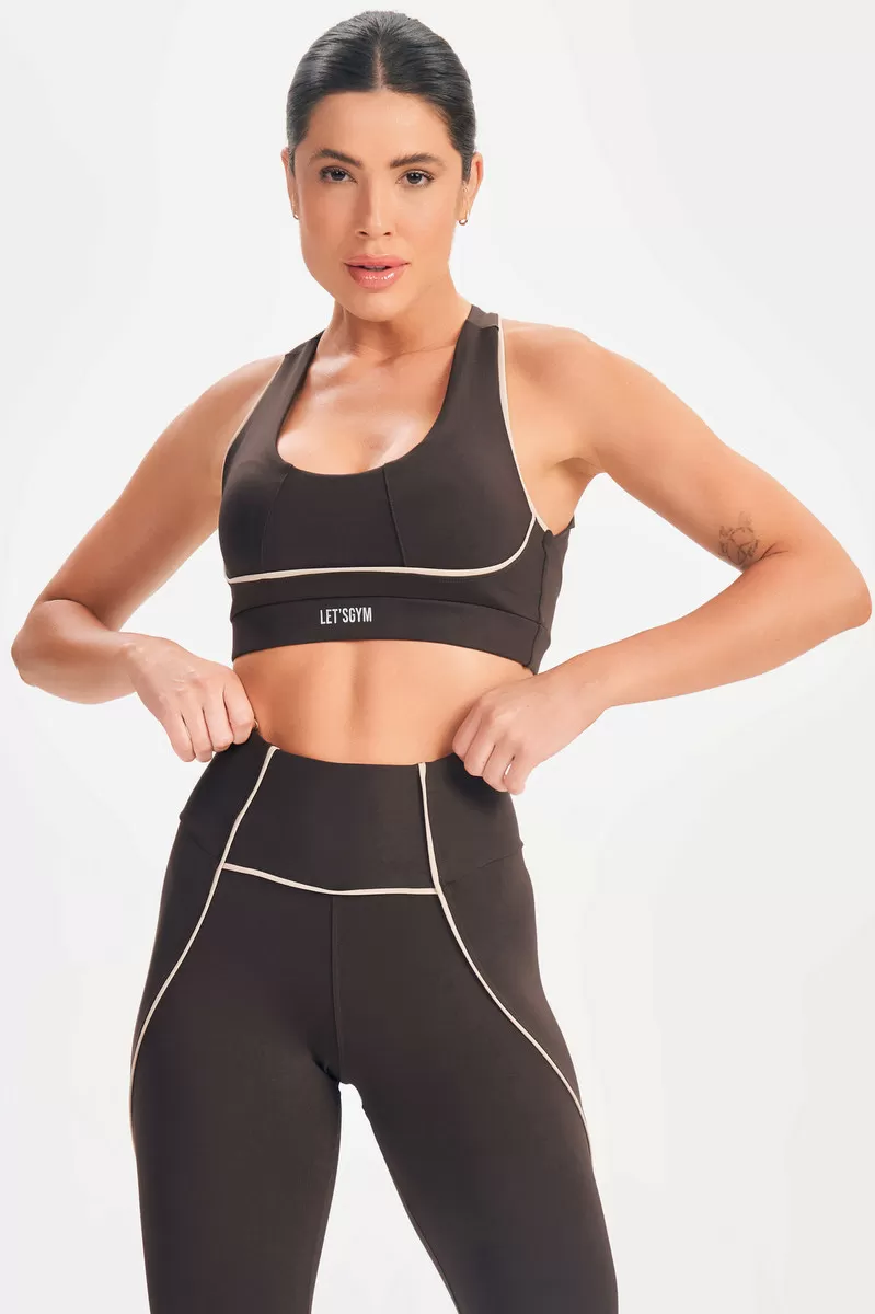 Lets Gym - Top Elastic Coffee - 2587CF Lets Gym - Top Elastic Coffee - 2587CF