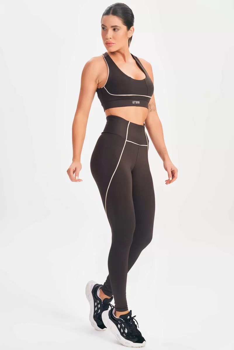 Lets Gym - Top Elastic Coffee - 2587CF Lets Gym - Top Elastic Coffee - 2587CF