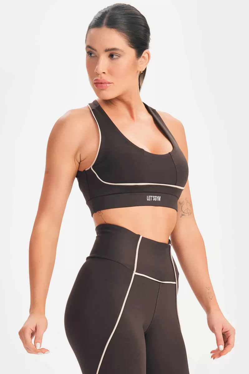 Lets Gym - Top Elastic Coffee - 2587CF Lets Gym - Top Elastic Coffee - 2587CF