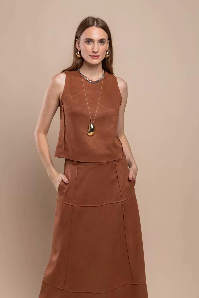 Hidrogênio - COGNAC SUEDE YARN TANK TOP - 20296579 Hidrogênio - COGNAC SUEDE YARN TANK TOP - 20296579