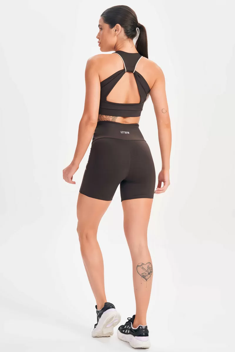 Lets Gym - Elastic Coffee Shorts - 2589CF Lets Gym - Elastic Coffee Shorts - 2589CF