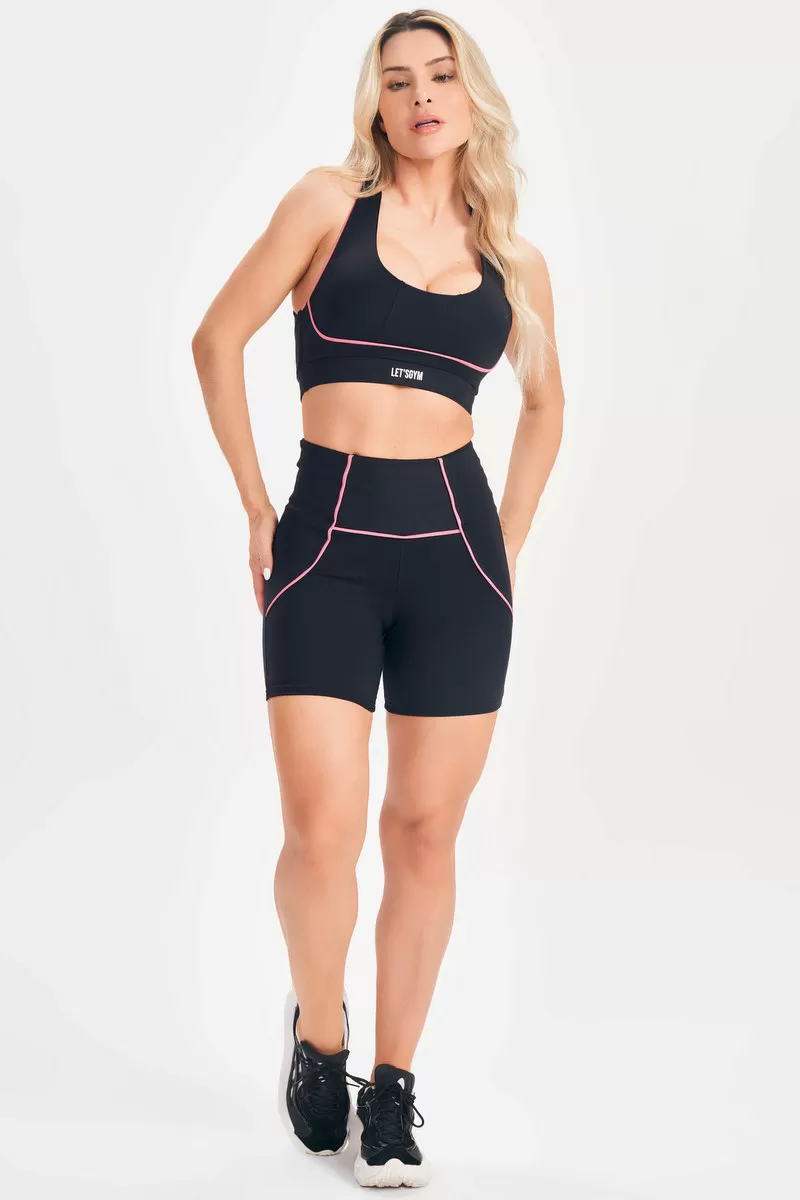 Lets Gym - Black Elastic Shorts - 2589PT Lets Gym - Black Elastic Shorts - 2589PT