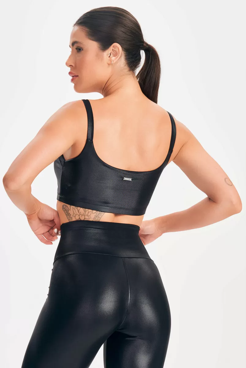 Lets Gym - Basic Glow Black Top - 2601PT