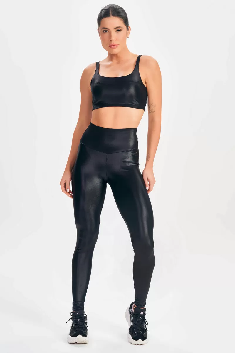 Lets Gym - Basic Glow Black Top - 2601PT
