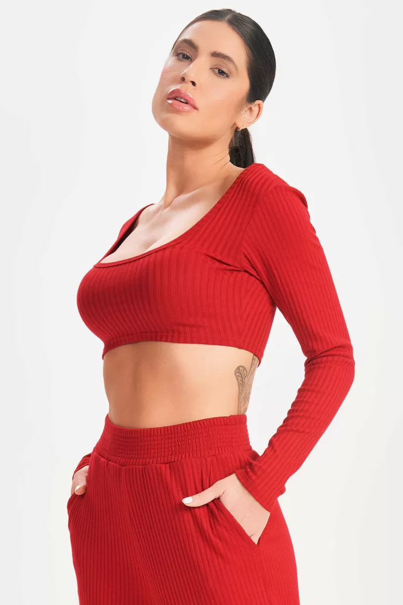 Lets Gym - Cropped Sweetie Marsala - 2360MS