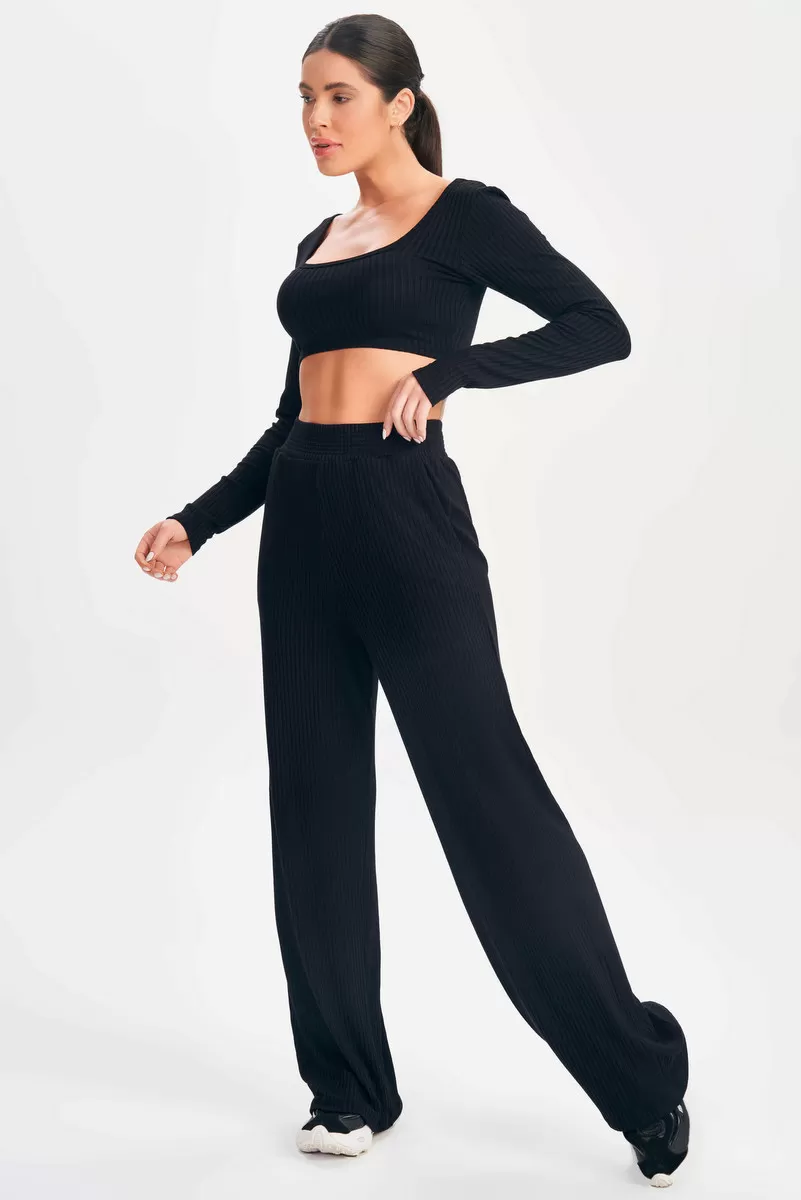 Lets Gym - Black Sweetie Crop Top - 2630PT Lets Gym - Black Sweetie Crop Top - 2630PT