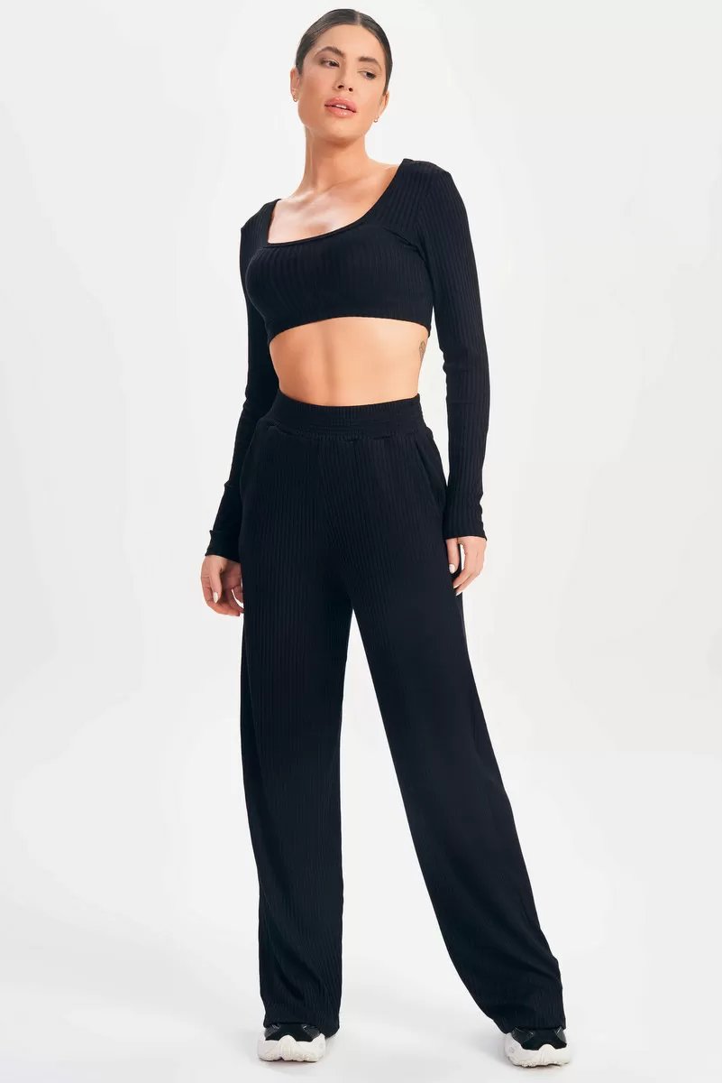 Lets Gym - Black Sweetie Crop Top - 2630PT Lets Gym - Black Sweetie Crop Top - 2630PT