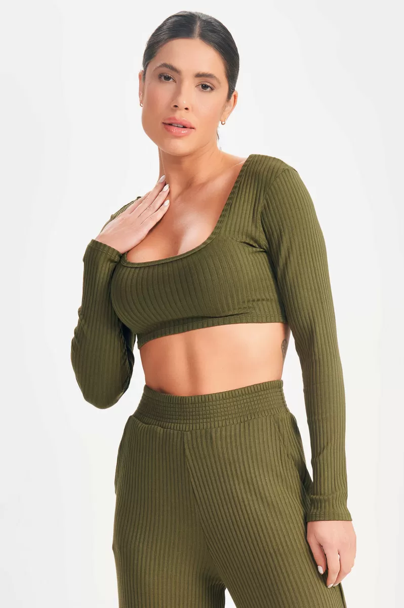 Lets Gym - Green Sweetie Crop Top - 2360VD