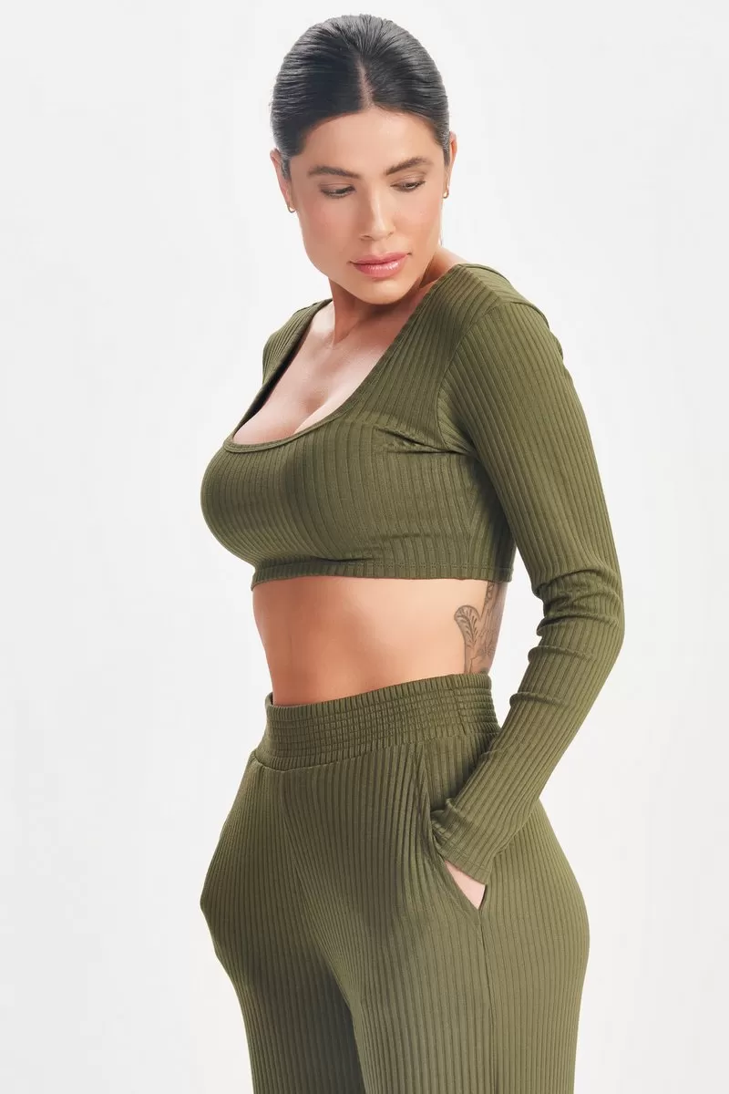 Lets Gym - Green Sweetie Crop Top - 2630VD Lets Gym - Green Sweetie Crop Top - 2630VD