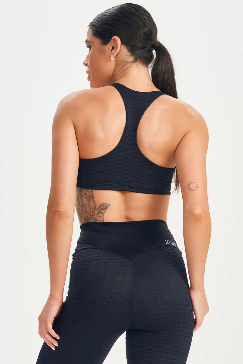 Lets Gym - Black Texture Top - 2637PT