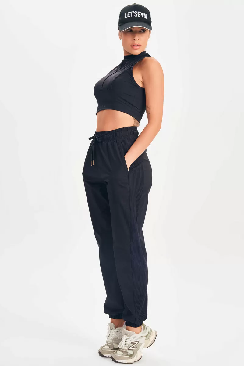 Lets Gym - Black Jogger Up Pants - 2648PT
