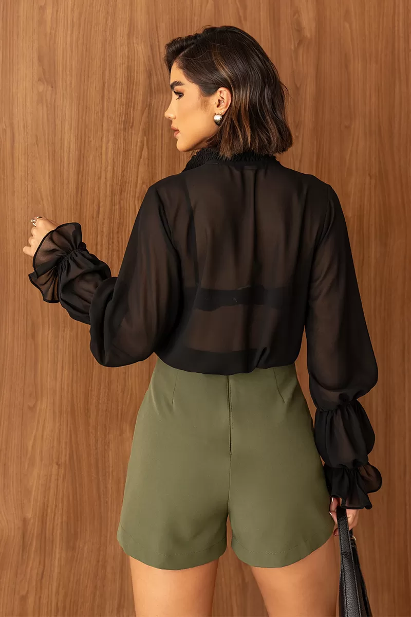 Dot Clothing - Dot Clothing Military Green Tailored Shorts - 2745VERDE Dot Clothing - Dot Clothing Military Green Tailored Shorts - 2745VERDE