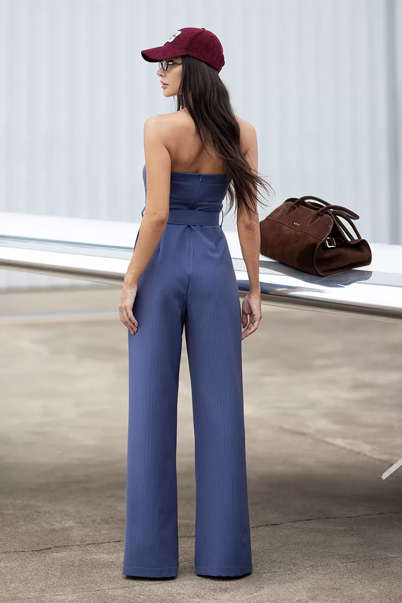 Dot Clothing - Jumpsuit Dot Clothing TQC Blue Pinstripe - 2723AZUL Dot Clothing - Jumpsuit Dot Clothing TQC Blue Pinstripe - 2723AZUL
