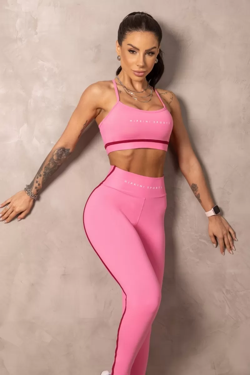 Hipkini - Fitness Balance Pink Leggings with Vivid Detail - 33331160