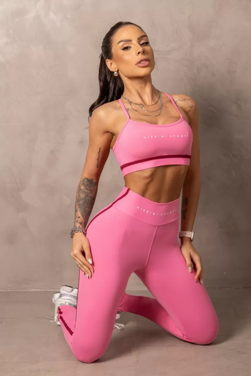 Hipkini - Fitness Balance Pink Leggings with Vivid Detail - 33331160 Hipkini - Fitness Balance Pink Leggings with Vivid Detail - 33331160