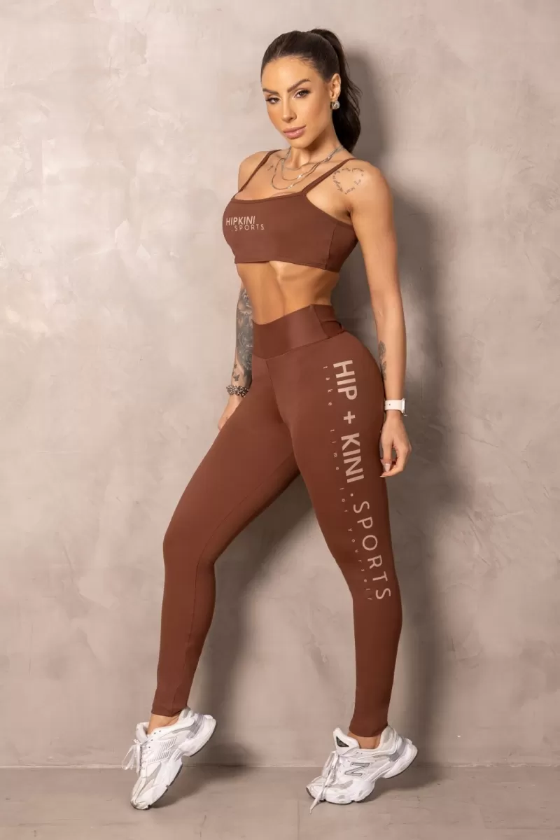 Hipkini - Brown Balance Fitness Leggings with detail on the waistband - 33331148 Hipkini - Brown Balance Fitness Leggings with detail on the waistband - 33331148
