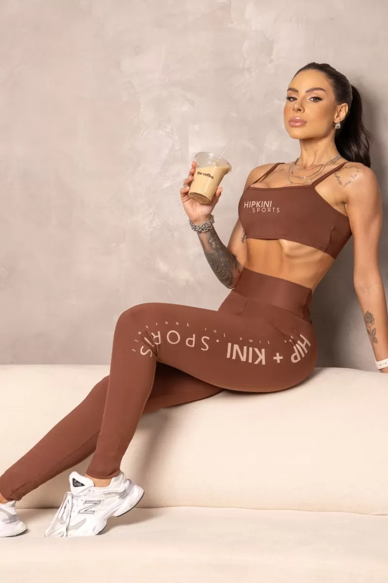 Hipkini - Brown Balance Fitness Leggings with detail on the waistband - 33331148 Hipkini - Brown Balance Fitness Leggings with detail on the waistband - 33331148