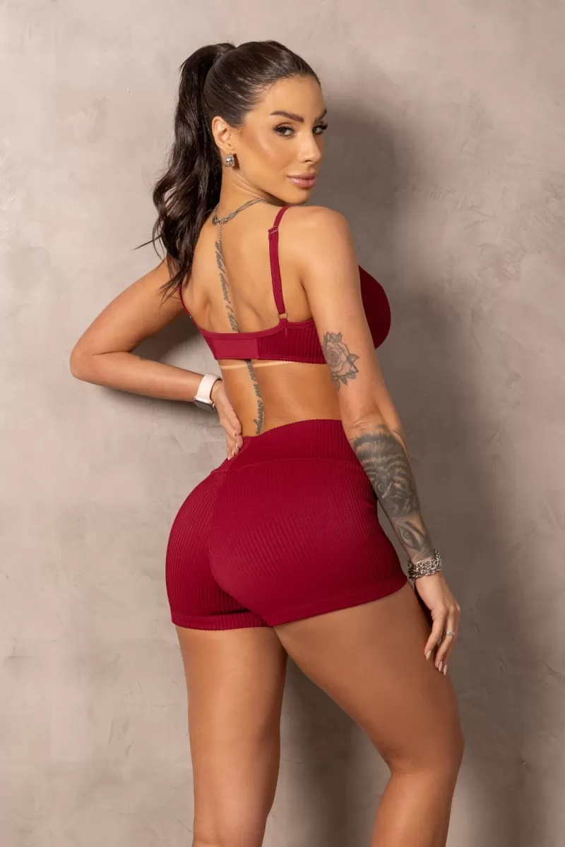 Hipkini - Fitness Balance Wine Shorts - 33331152