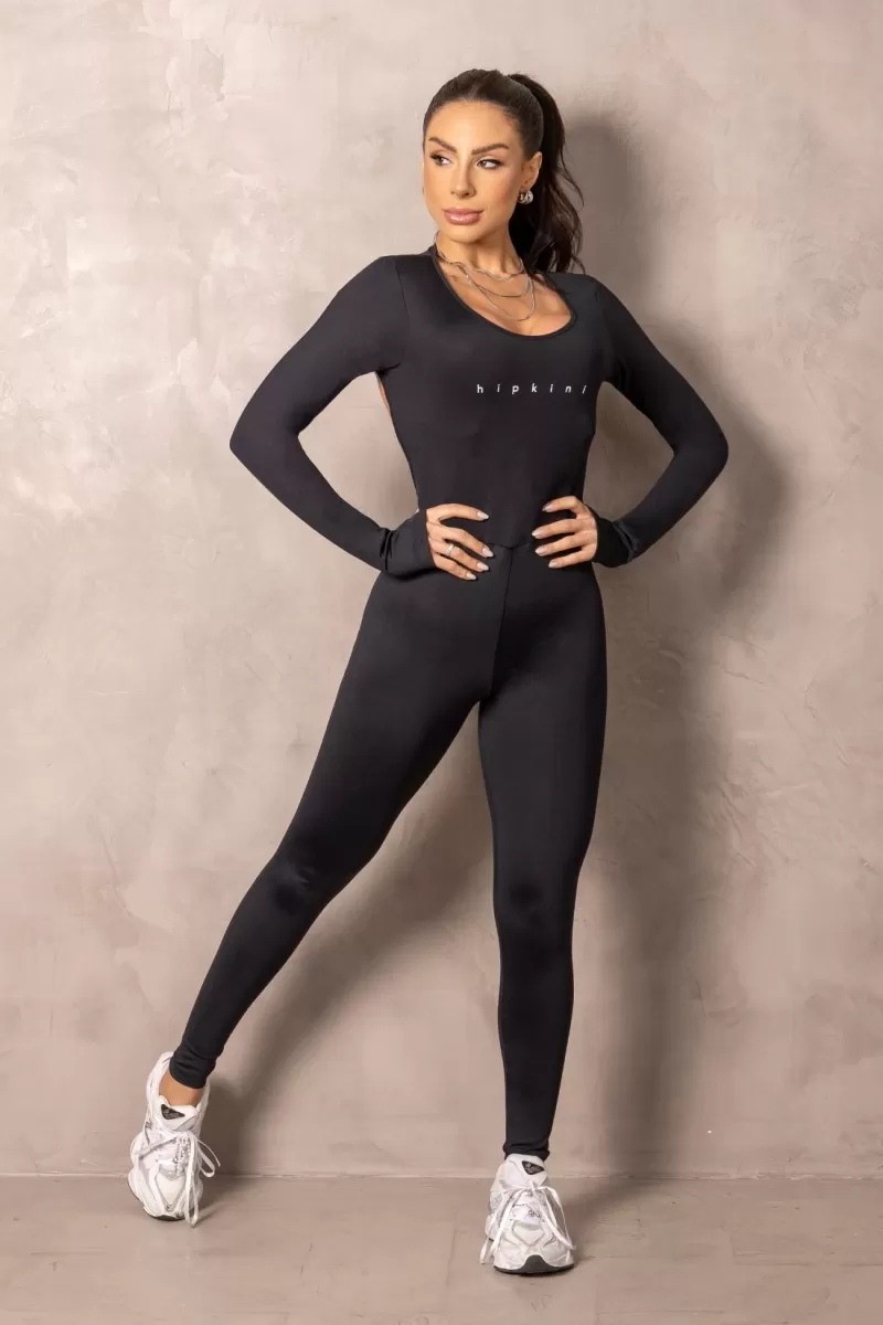 Hipkini - Balance Fitness Jumpsuit Black Long Sleeve - 33331142 Hipkini - Balance Fitness Jumpsuit Black Long Sleeve - 33331142