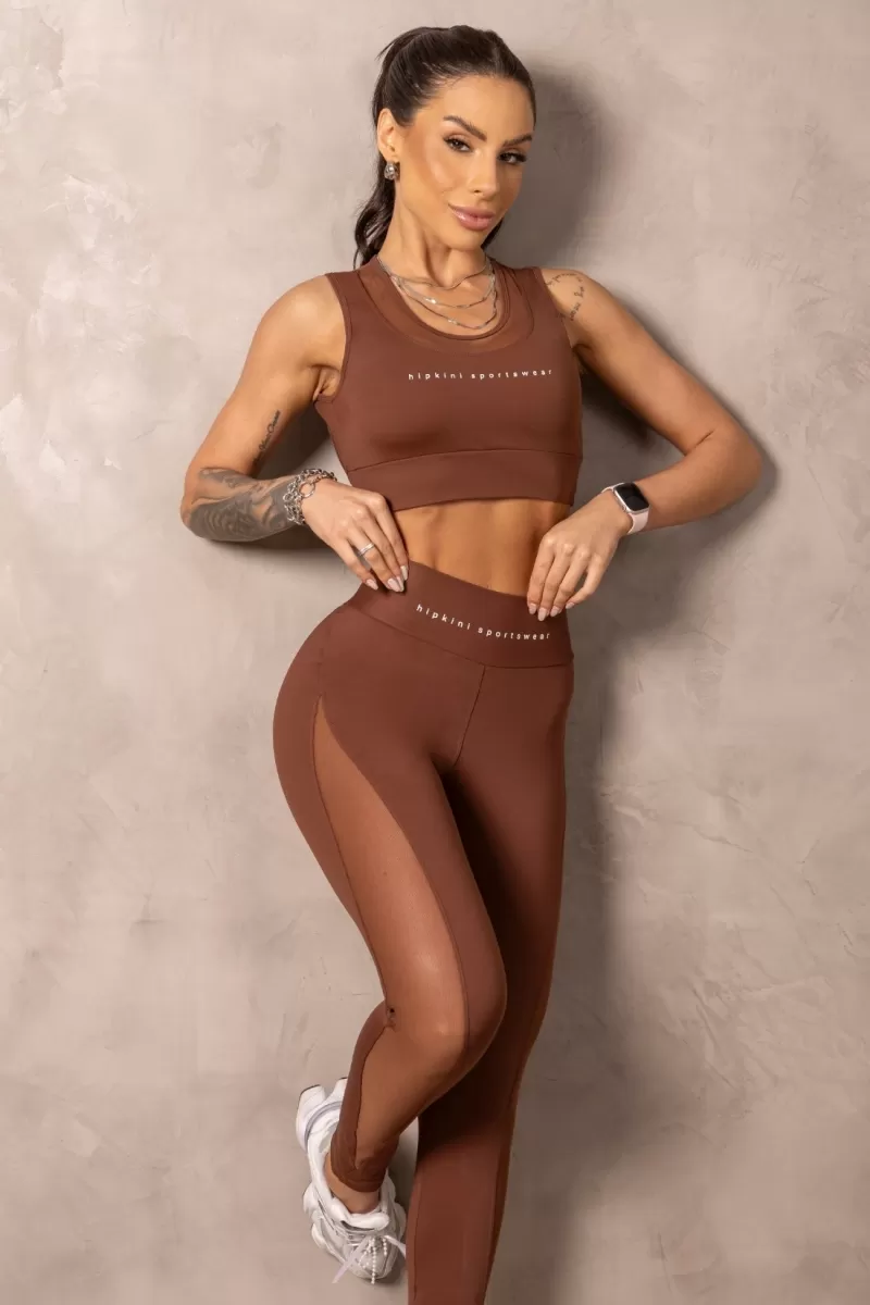 Hipkini - Brown Balance Fitness Top with tulle - 33331144 Hipkini - Brown Balance Fitness Top with tulle - 33331144
