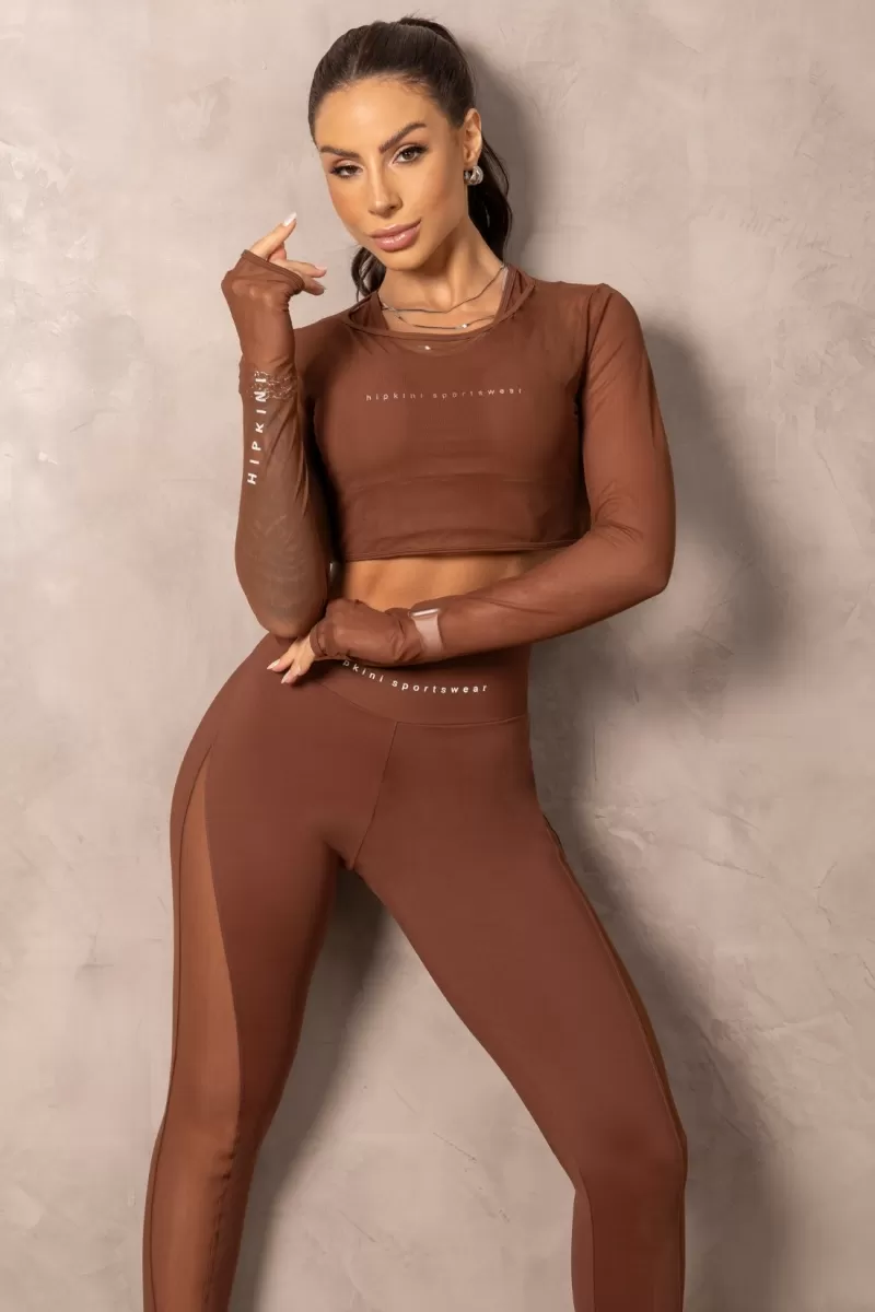 Hipkini - Brown Balance Fitness Top with tulle - 33331144 Hipkini - Brown Balance Fitness Top with tulle - 33331144