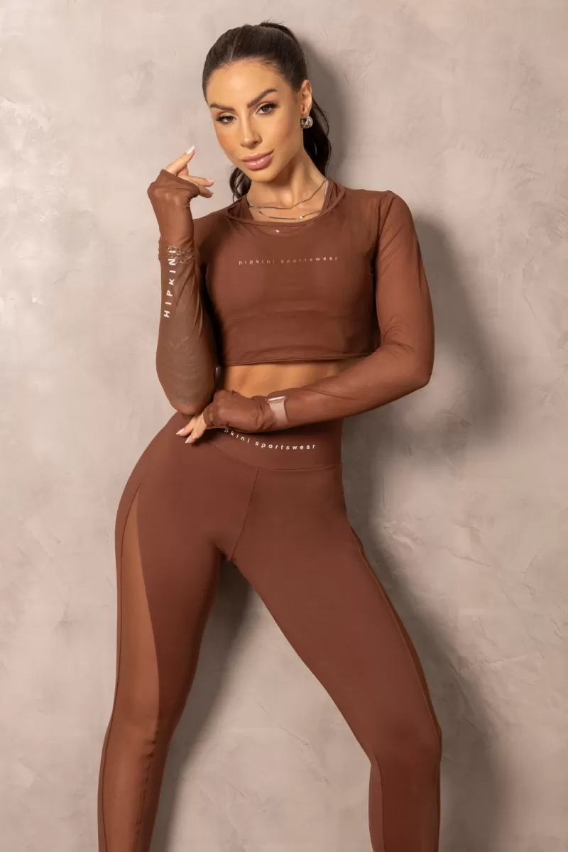 Hipkini - Brown Balance Fitness Top with tulle - 33331144 Hipkini - Brown Balance Fitness Top with tulle - 33331144