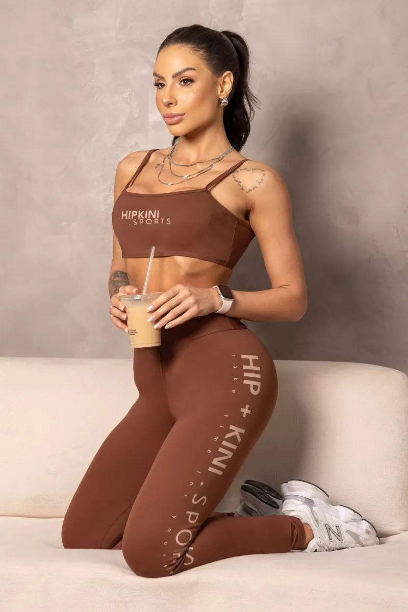 Hipkini - Brown Balance Fitness Top with Thin Straps - 33331147 Hipkini - Brown Balance Fitness Top with Thin Straps - 33331147