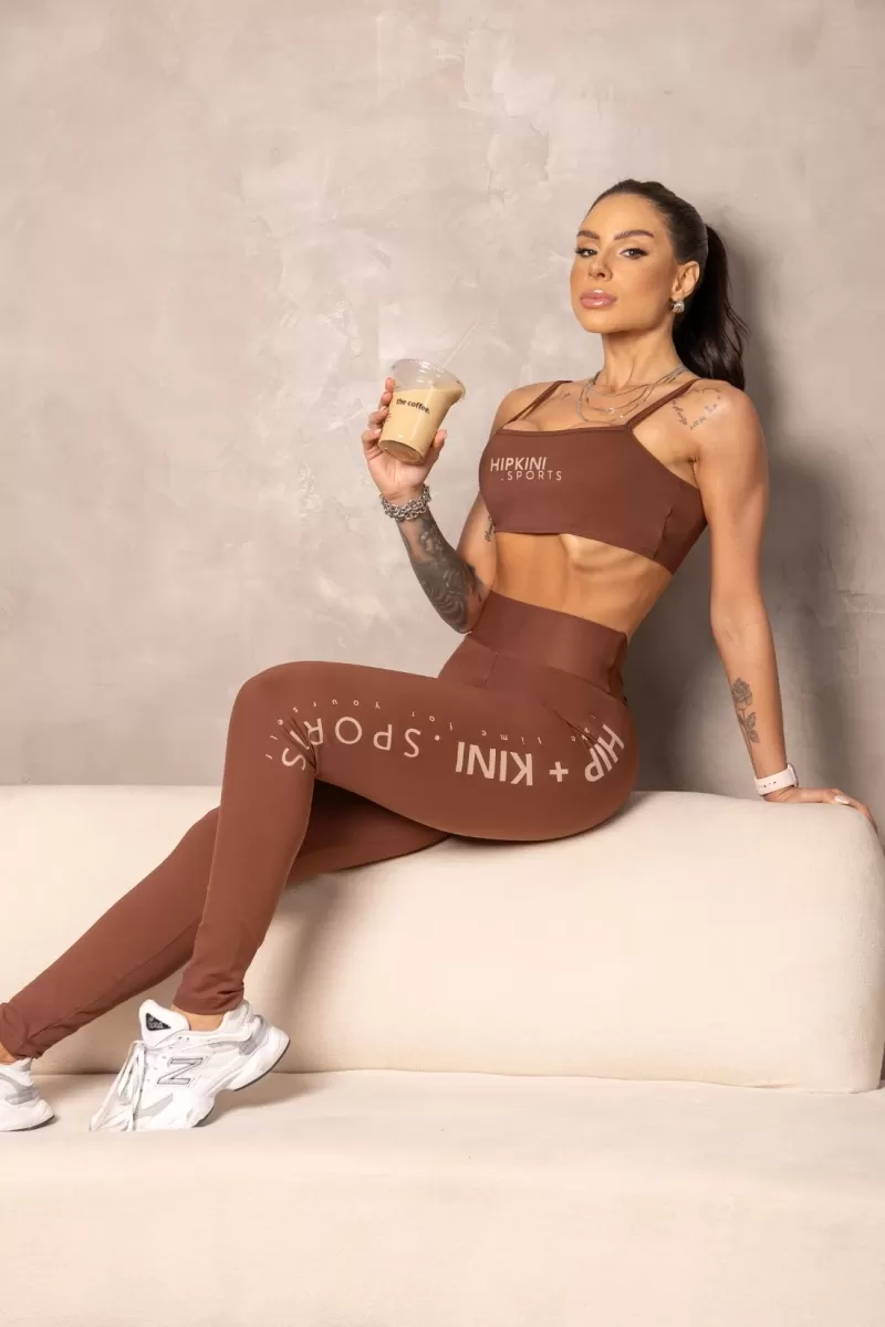 Hipkini - Brown Balance Fitness Top with Thin Straps - 33331147 Hipkini - Brown Balance Fitness Top with Thin Straps - 33331147