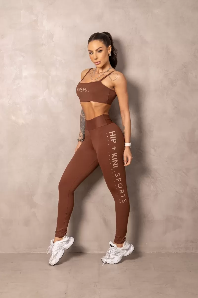 Hipkini - Brown Balance Fitness Top with Thin Straps - 33331147 Hipkini - Brown Balance Fitness Top with Thin Straps - 33331147