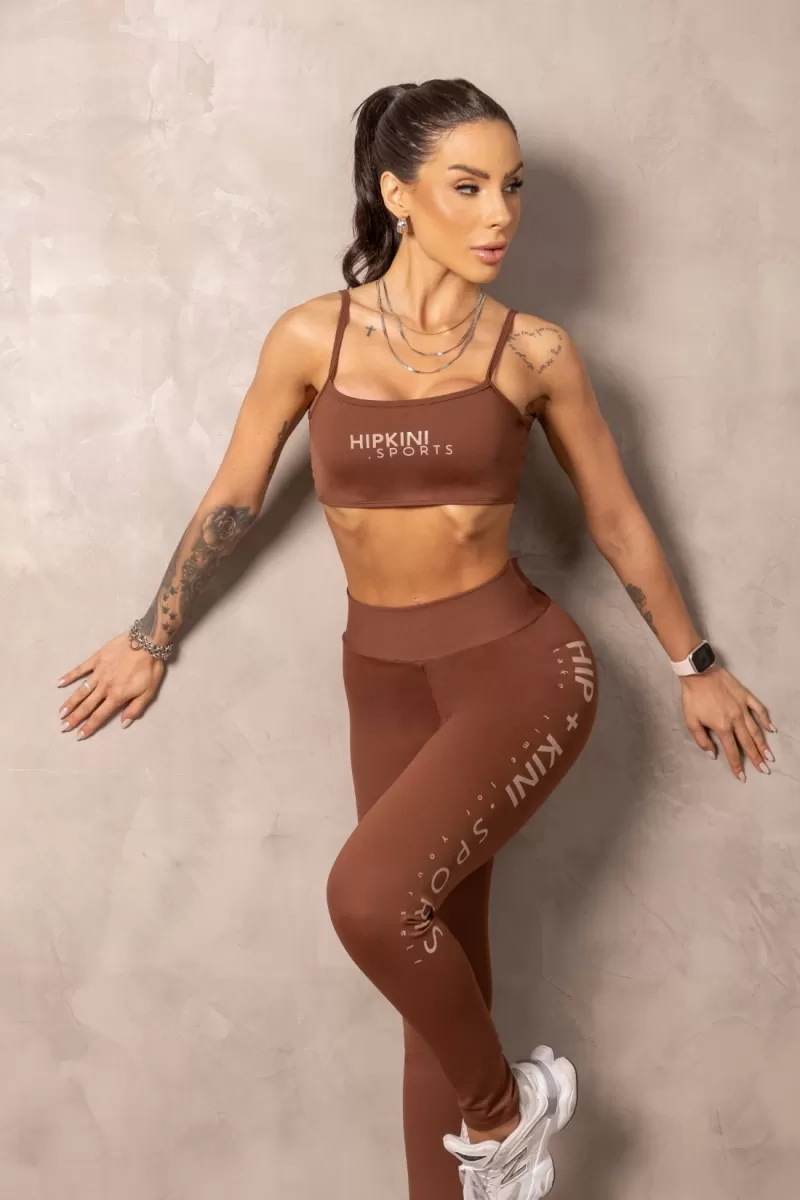 Hipkini - Brown Balance Fitness Top with Thin Straps - 33331147 Hipkini - Brown Balance Fitness Top with Thin Straps - 33331147