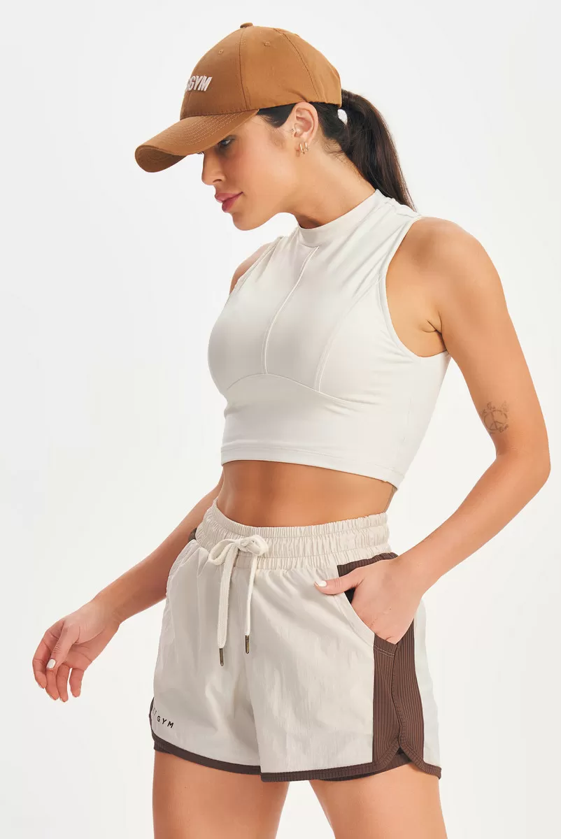 Lets Gym - Off White Cropped Top - 2645OFW Lets Gym - Off White Cropped Top - 2645OFW