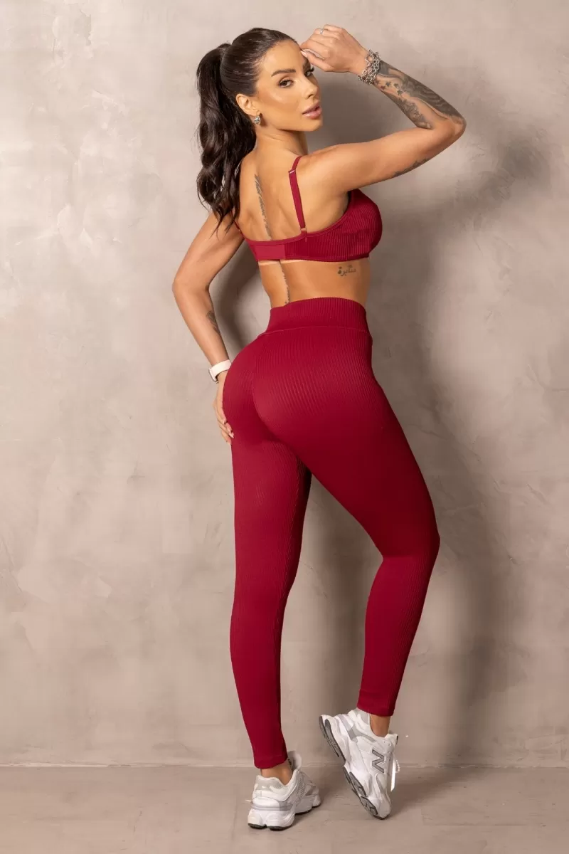 Hipkini - Fitness Balance Wine Leggings with Wrapped Waistband - 33331151 Hipkini - Fitness Balance Wine Leggings with Wrapped Waistband - 33331151