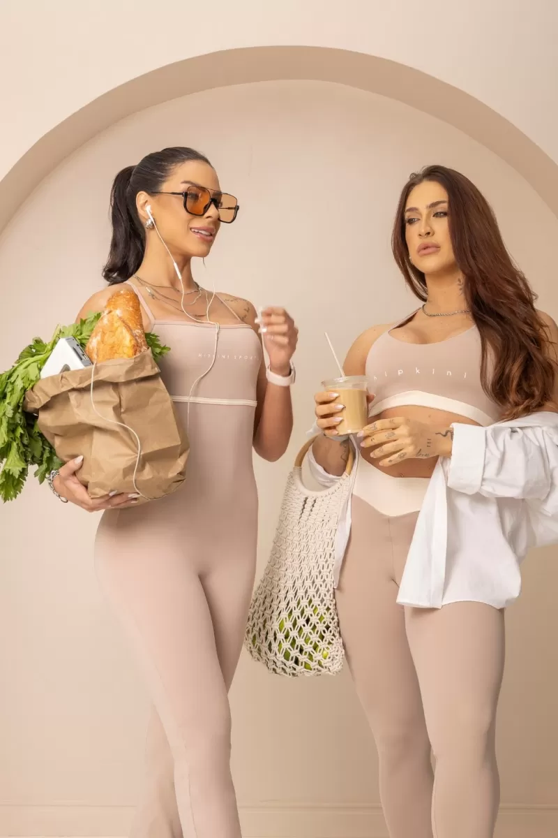 Hipkini - Fitness Balance Beige Leggings with Crossover Waistband - 33331157 Hipkini - Fitness Balance Beige Leggings with Crossover Waistband - 33331157