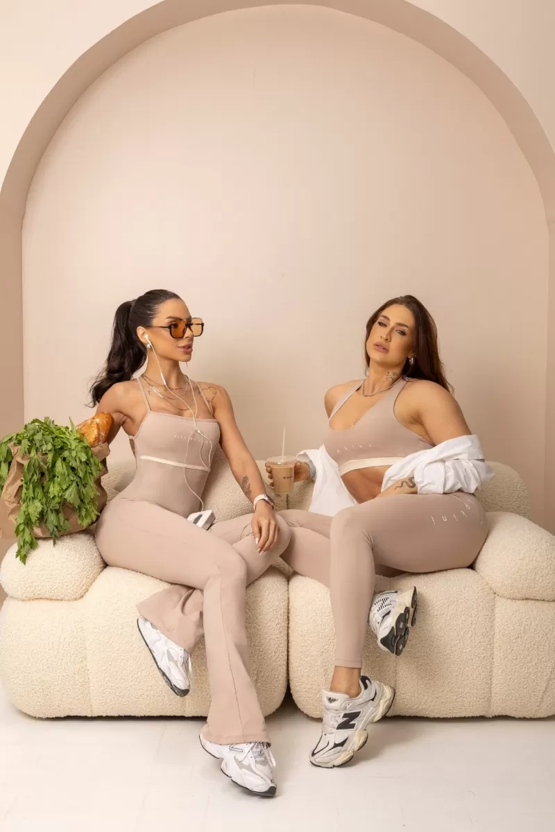 Hipkini - Fitness Jumpsuit Flare Balance Beige Thin Straps - 33331158 Hipkini - Fitness Jumpsuit Flare Balance Beige Thin Straps - 33331158