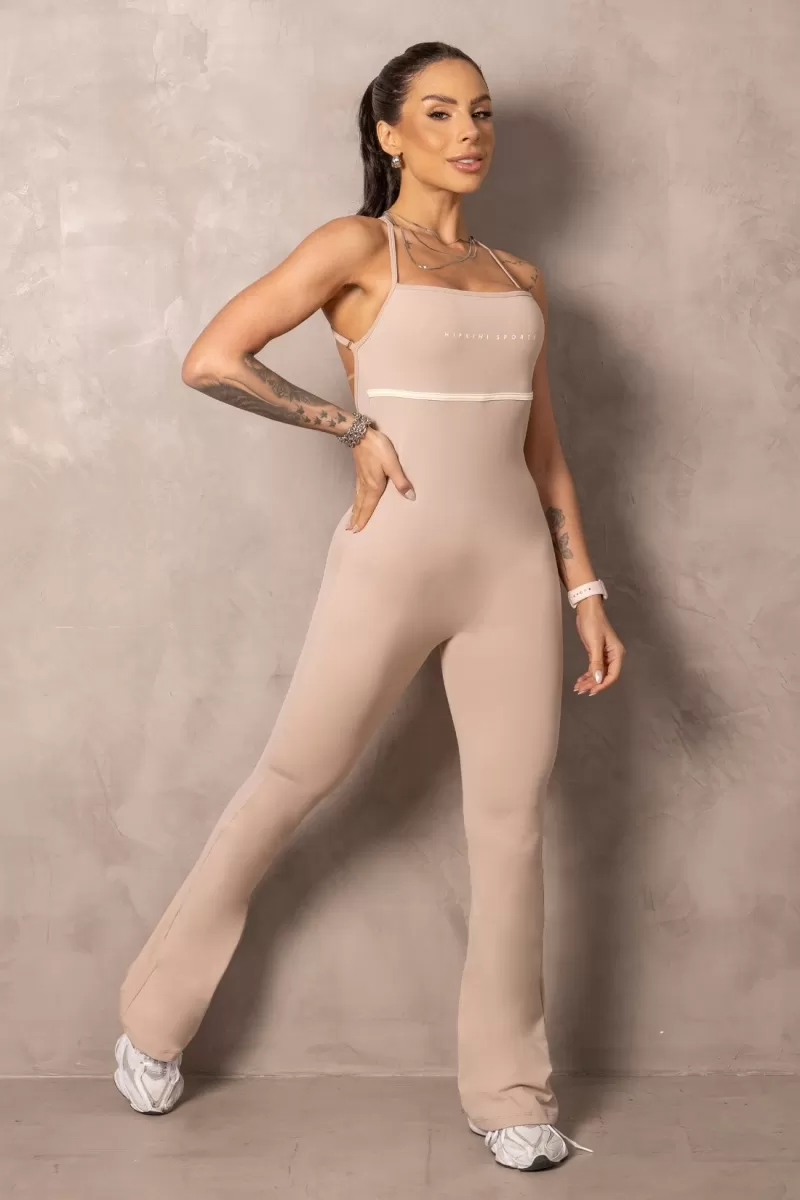 Hipkini - Fitness Jumpsuit Flare Balance Beige Thin Straps - 33331158 Hipkini - Fitness Jumpsuit Flare Balance Beige Thin Straps - 33331158