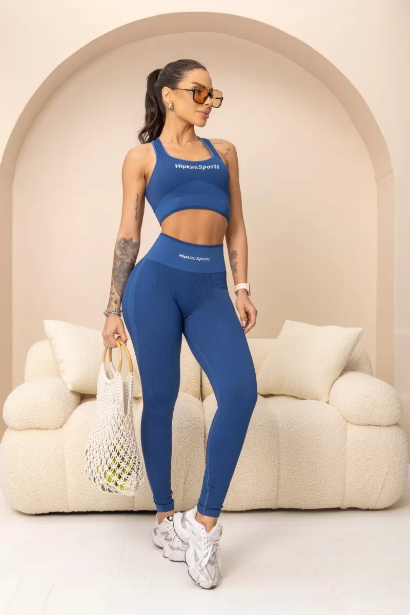 Hipkini - Seamless Balance Fitness Top Navy Blue - 33331447