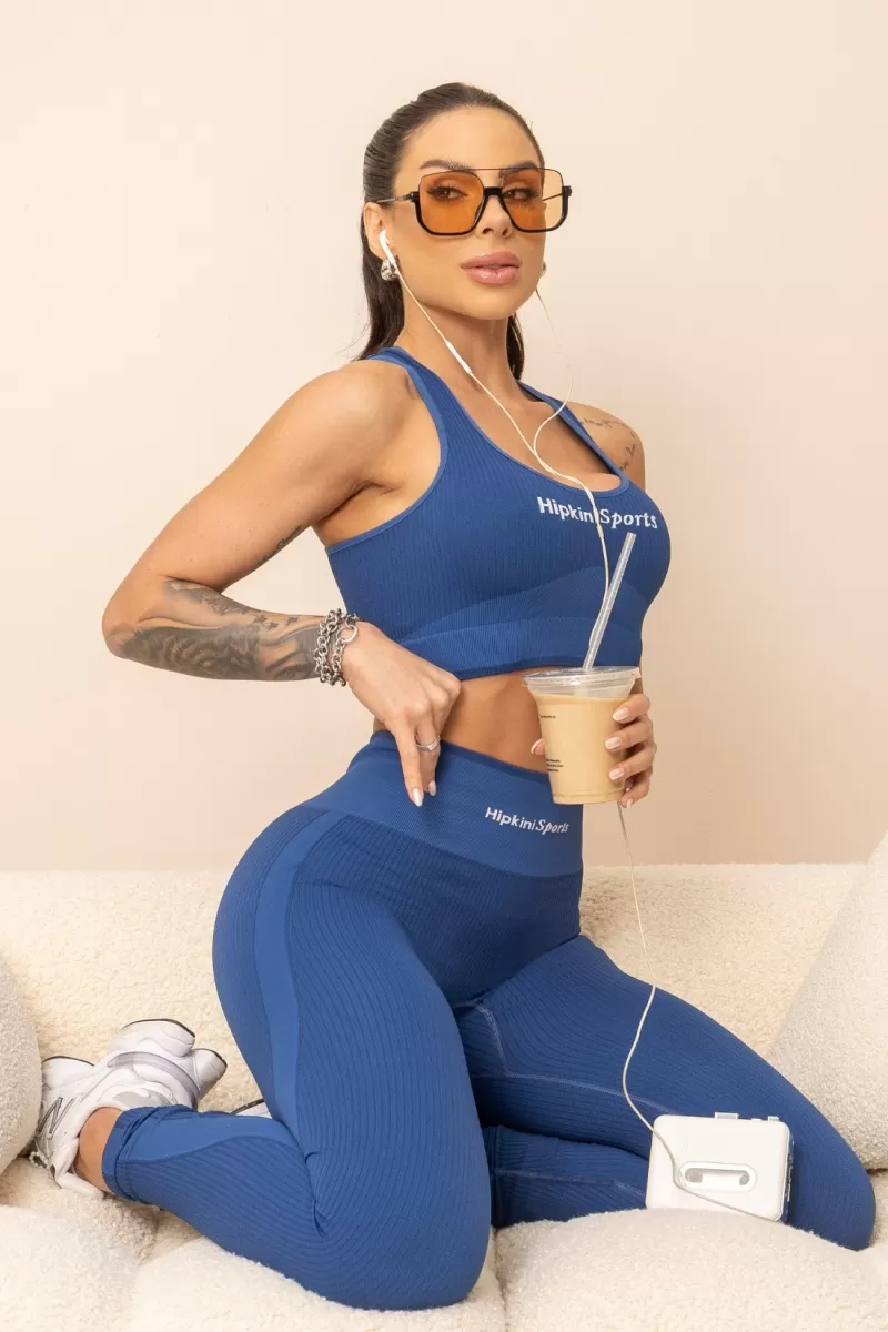 Hipkini - Fitness Seamless Balance Leggings Navy Blue - 33331448