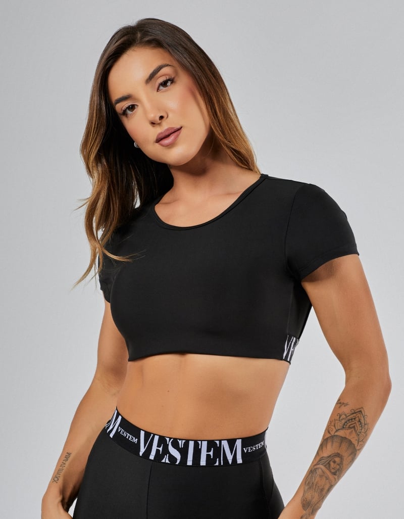Vestem - Black Gym Short Sleeve Top - TOP1241.PE.C0002 Vestem - Black Gym Short Sleeve Top - TOP1241.PE.C0002